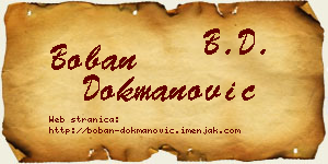 Boban Dokmanović vizit kartica